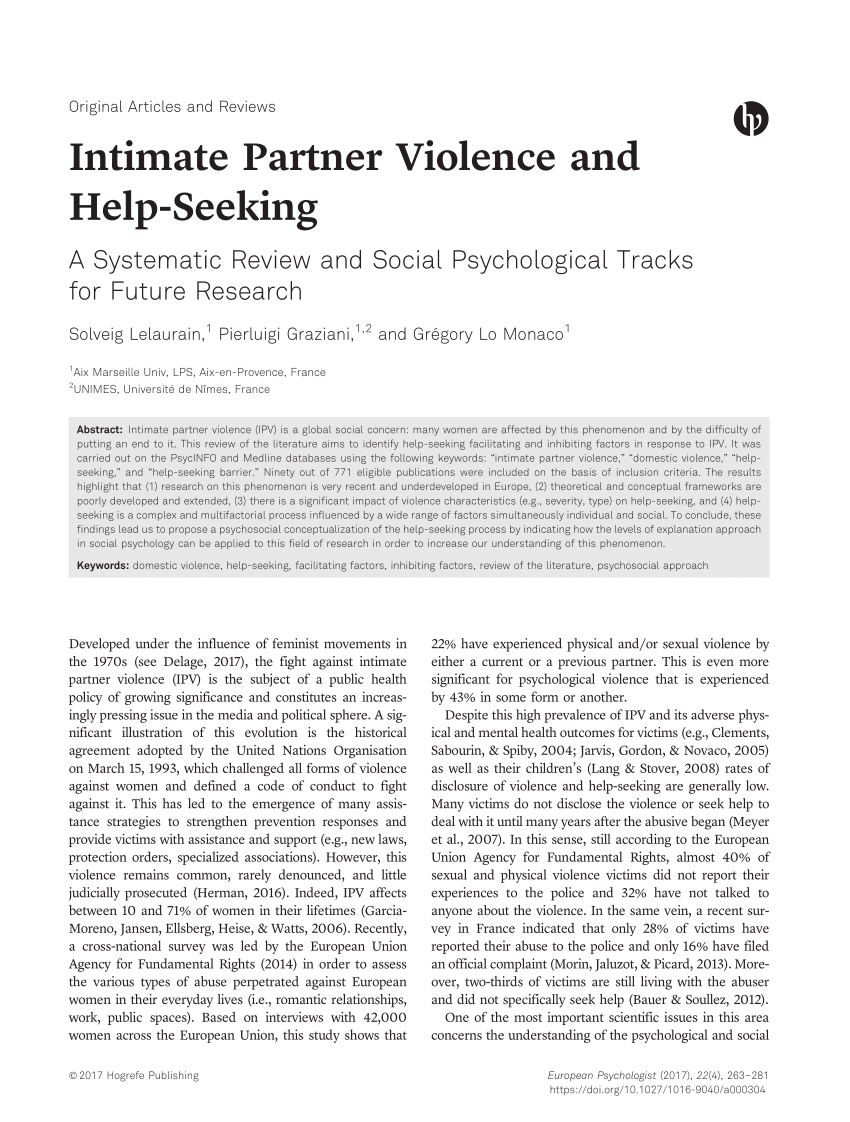 literature review on intimate partner violence