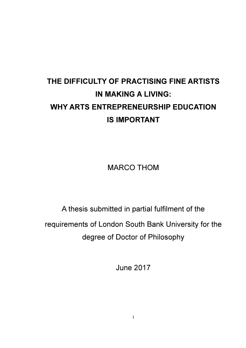 thesis about artists