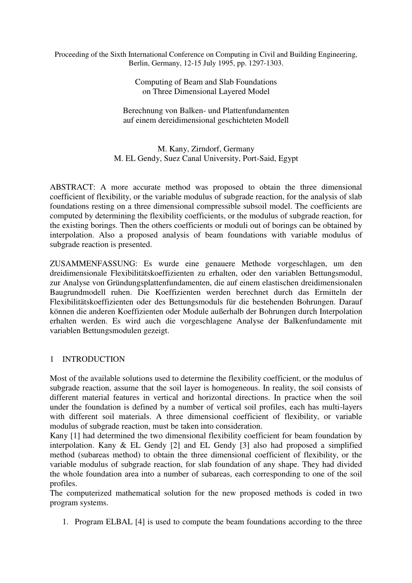 Pdf Computing Of Beam And Slab Foundations On Three