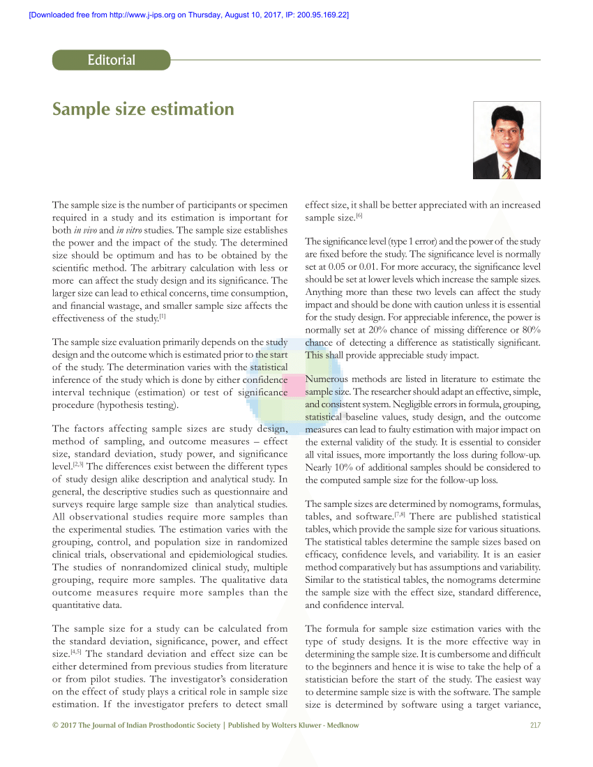 PDF) Sample size estimation