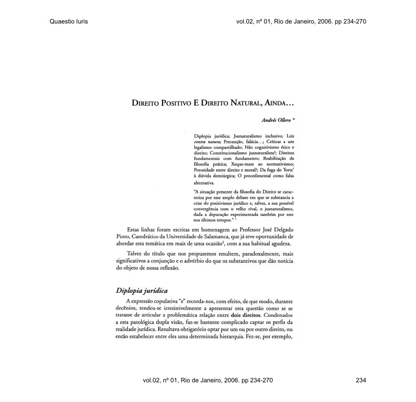 PDF) Ollero, Andrés - Direito positivo e direito natural, ainda - Trad.  Frederico Bonaldo