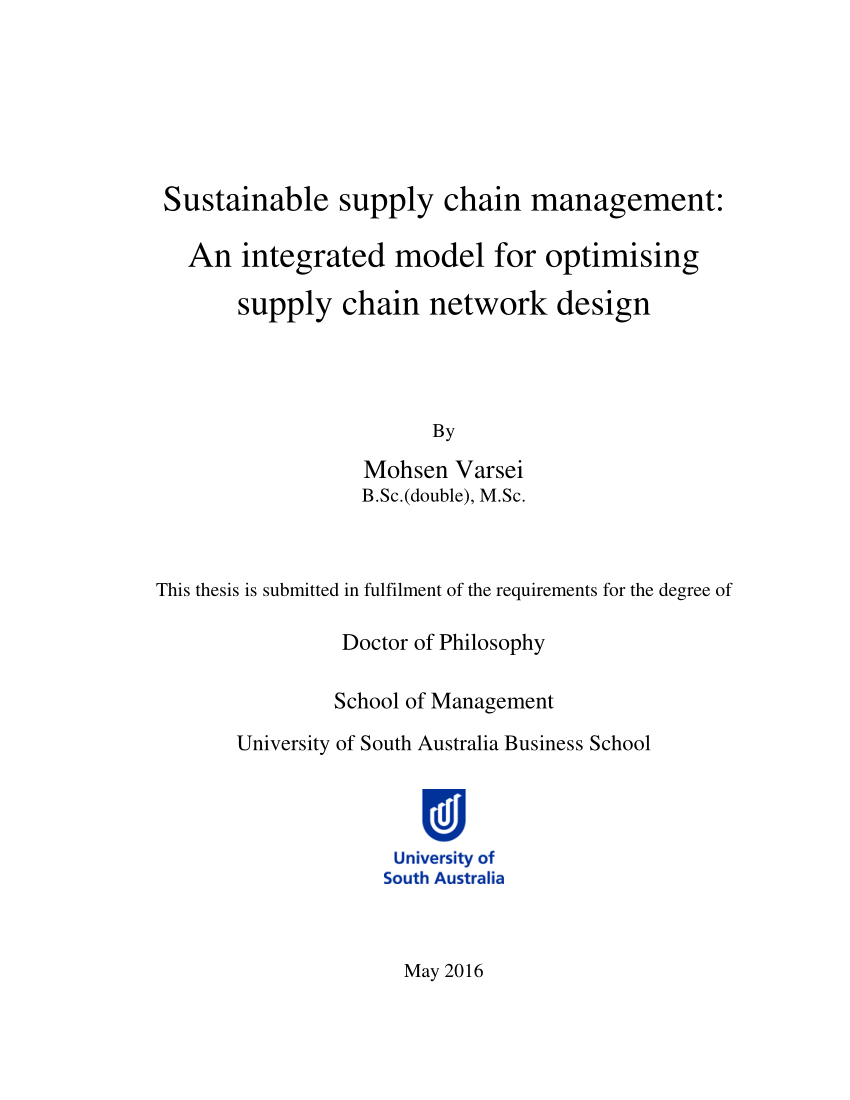 Phd thesis on supply chain management