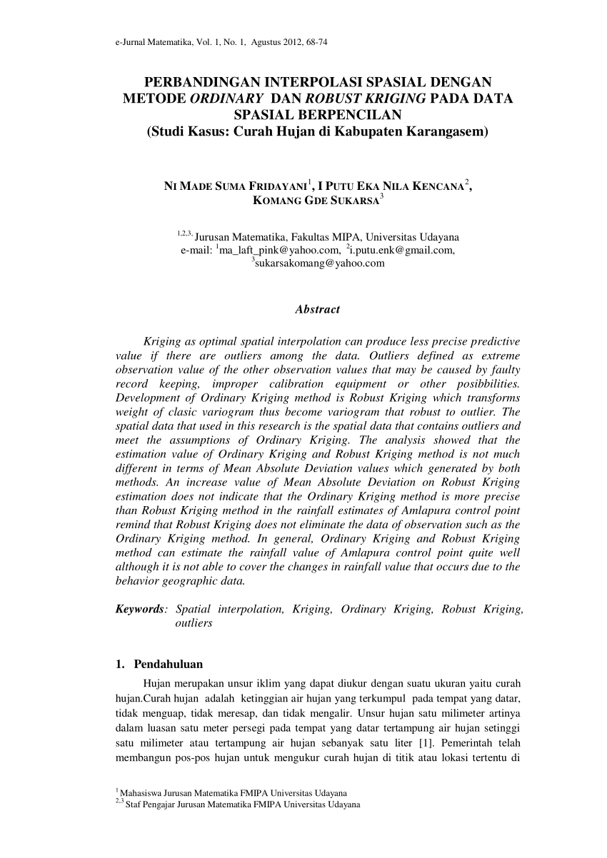 PDF PERBANDINGAN INTERPOLASI SPASIAL DENGAN