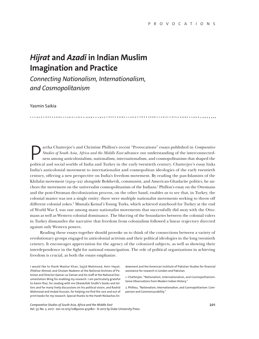 pdf hijrat and azadi in indian muslim imagination and practice connecting nationalism internationalism and cosmopolitanism