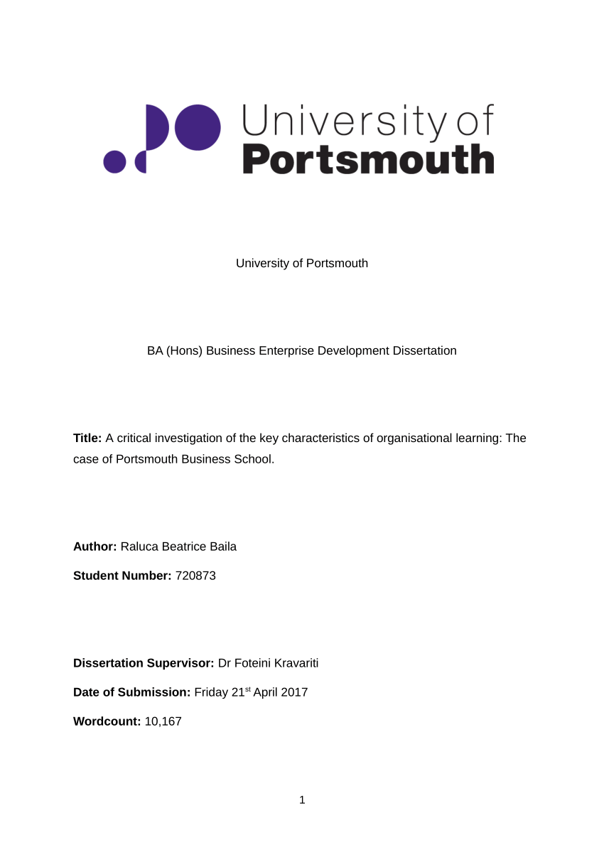 Dissertation portmouth