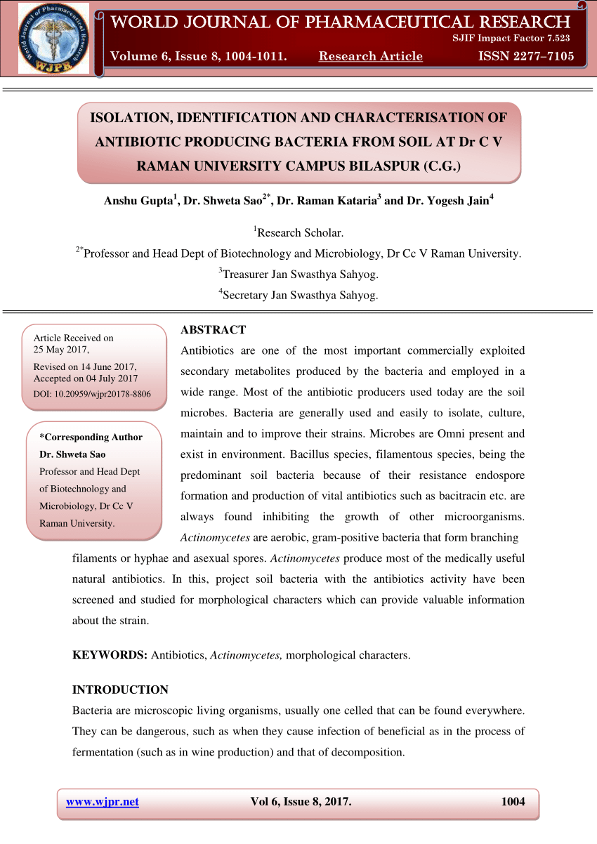 research proposal on bacteria