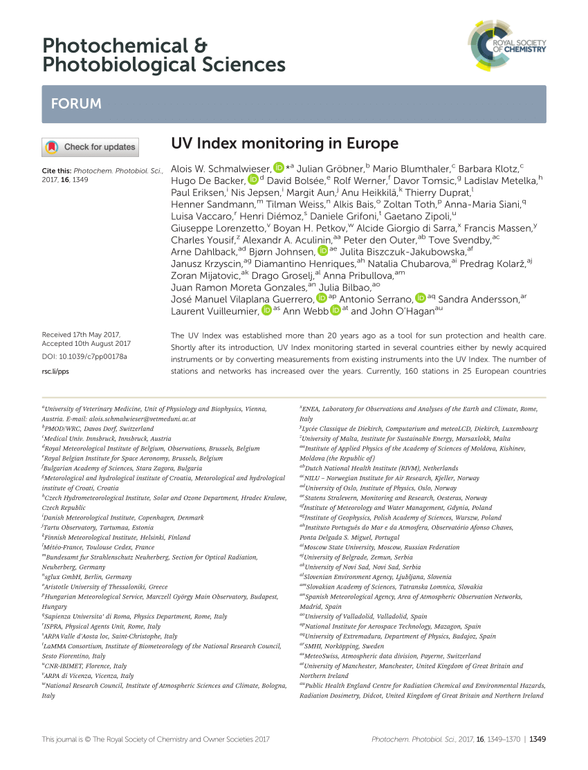 PDF UV Index monitoring in Europe