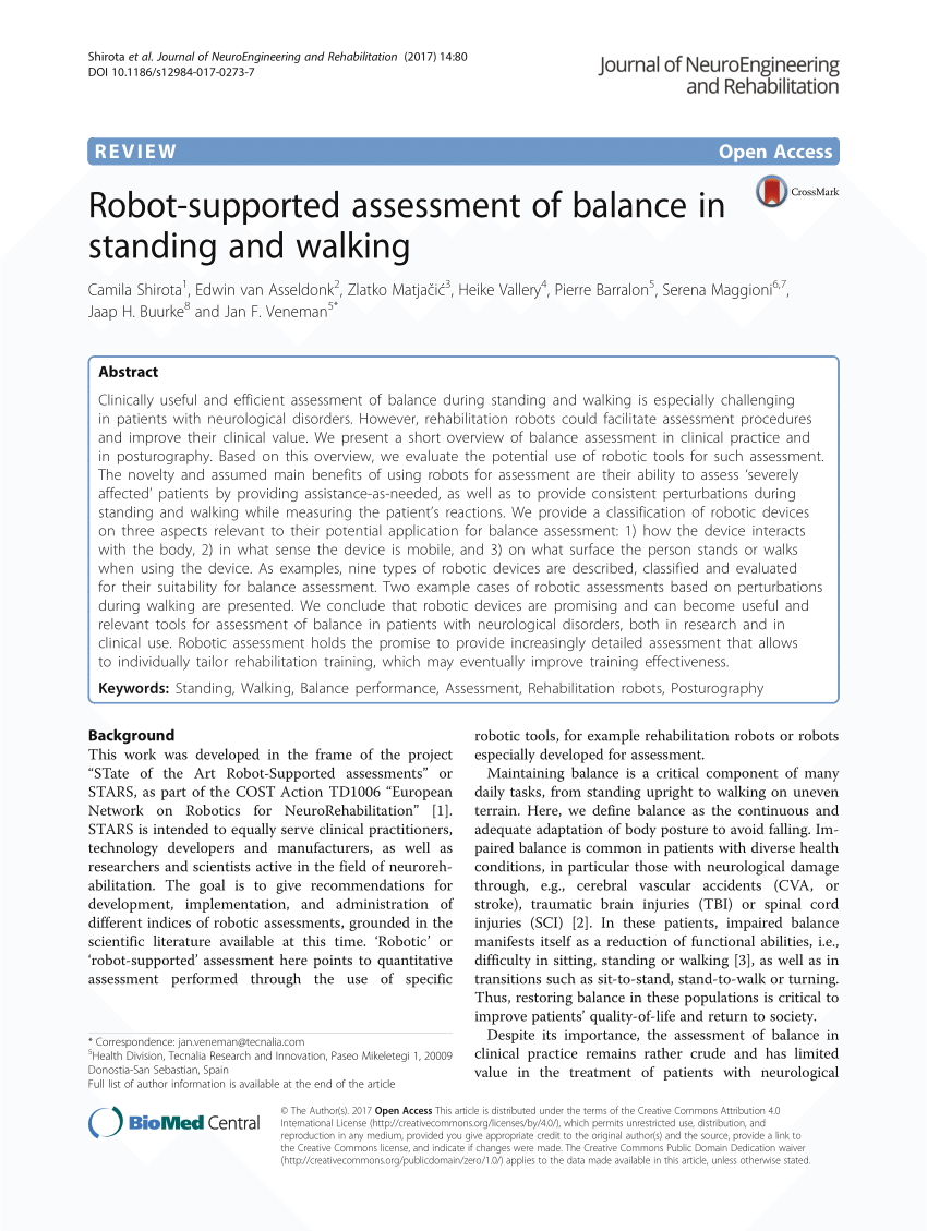 (PDF) Robot-supported assessment of balance in standing and