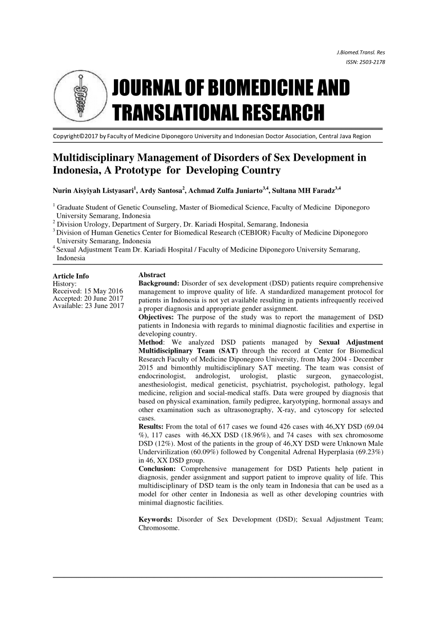 PDF) Multidisciplinary Management of Disorders of Sex Development in  Indonesia, A Prototype in Developing Country