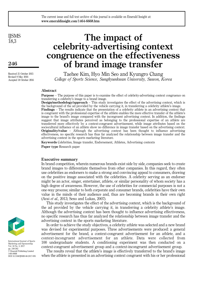 celebrity advertising thesis