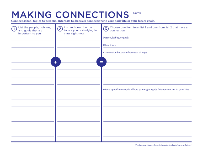 (PDF) Making Connections Worksheet