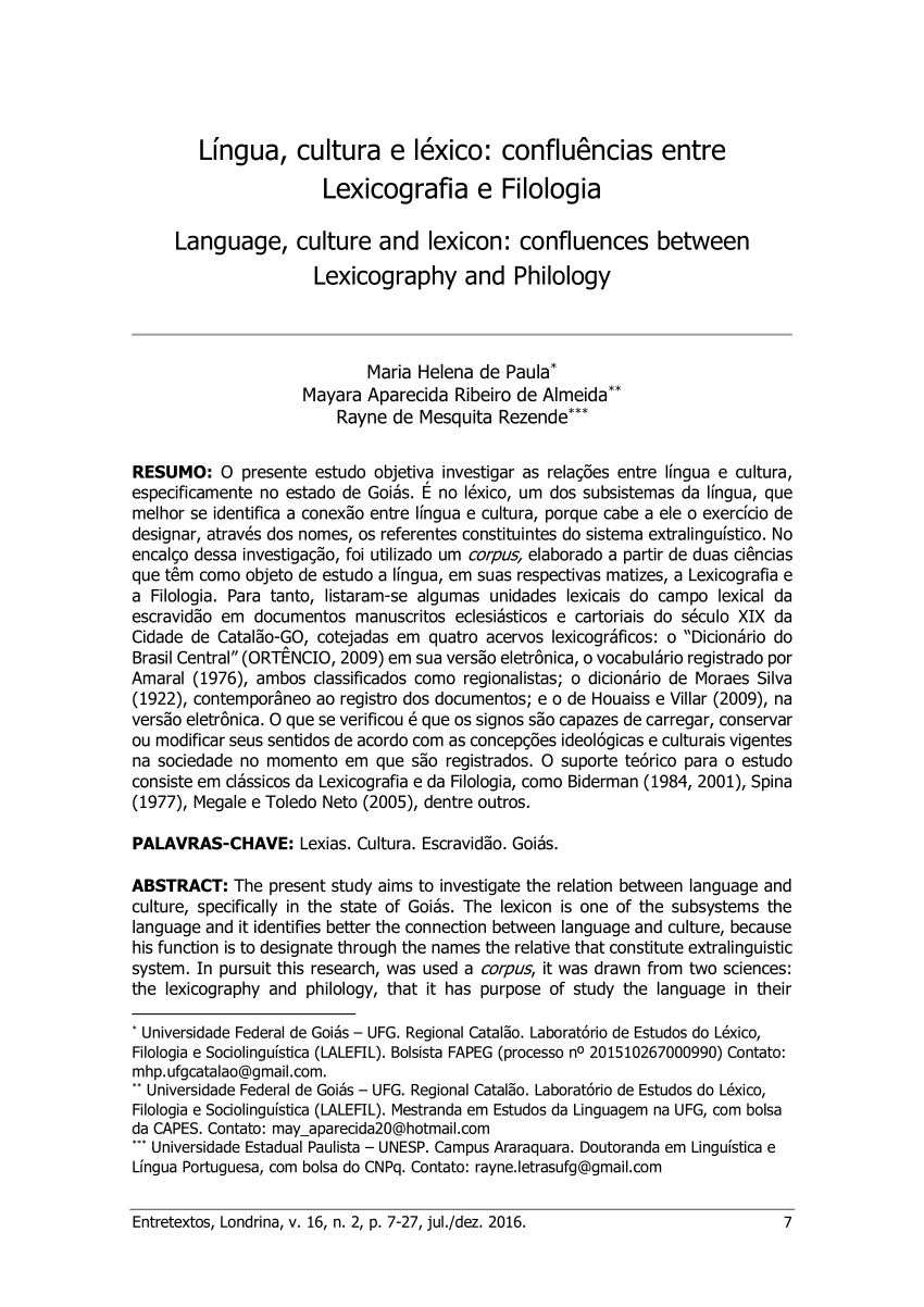 Full article: As combinatórias léxicas e o ensino da língua