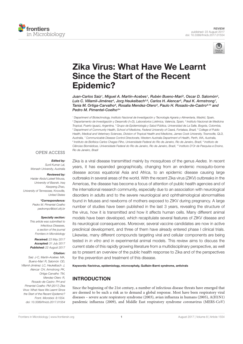 Pdf Zika Virus What Have We Learnt Since The Start Of The Recent Epidemic 