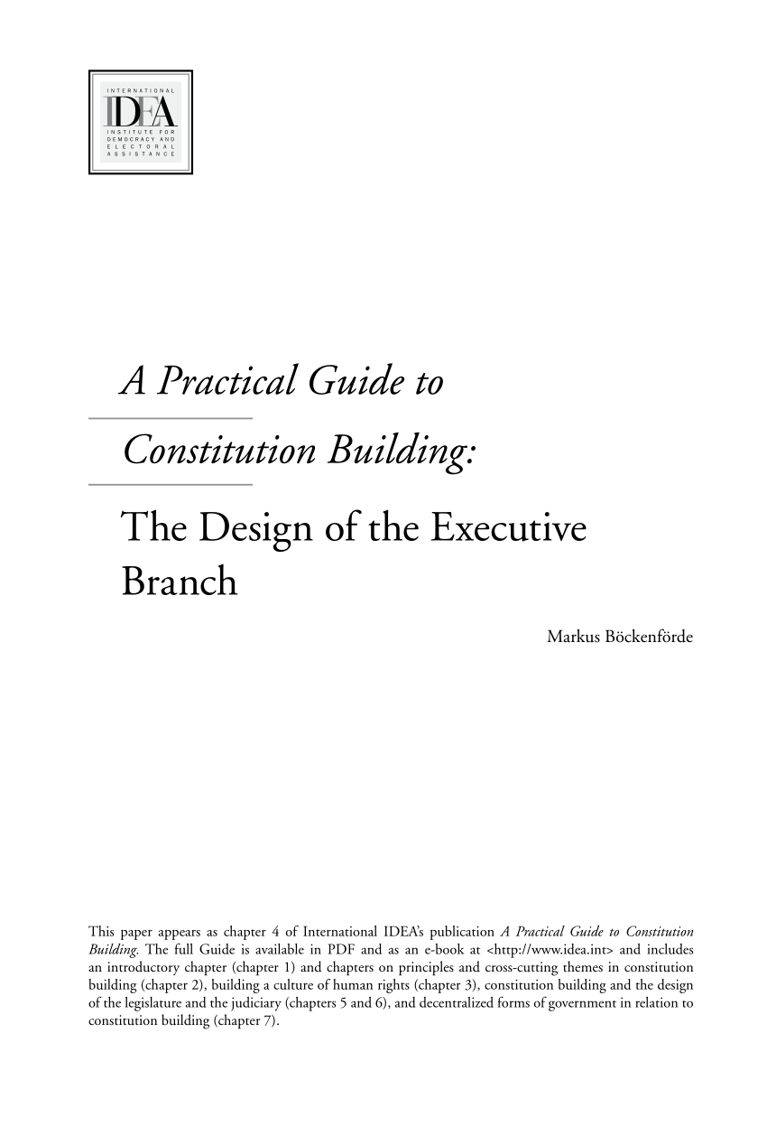 Pdf) The Design Of The Executive Branch