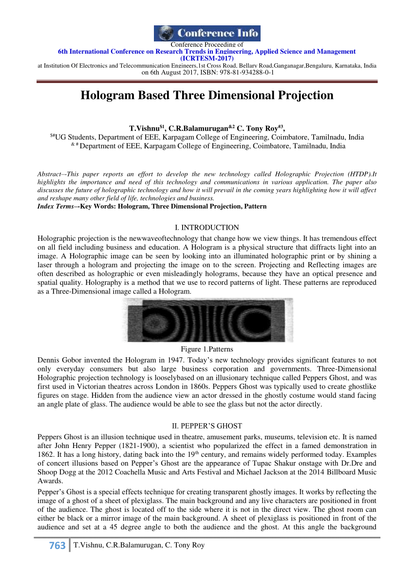 hologram technology research paper