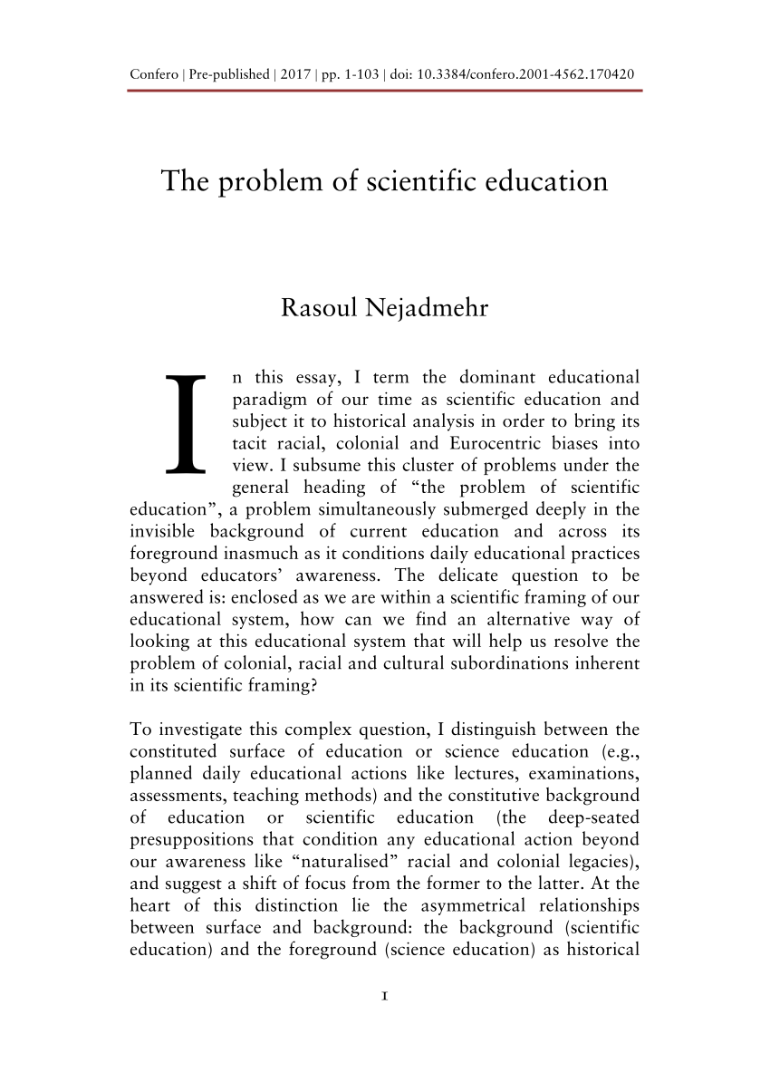 scientific article about education