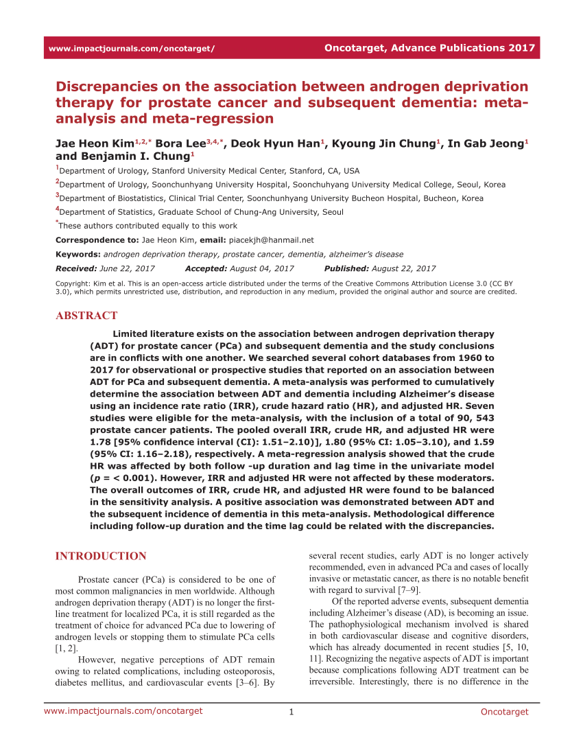 Pdf Discrepancies On The Association Between Androgen Deprivation Therapy For Prostate Cancer 3069