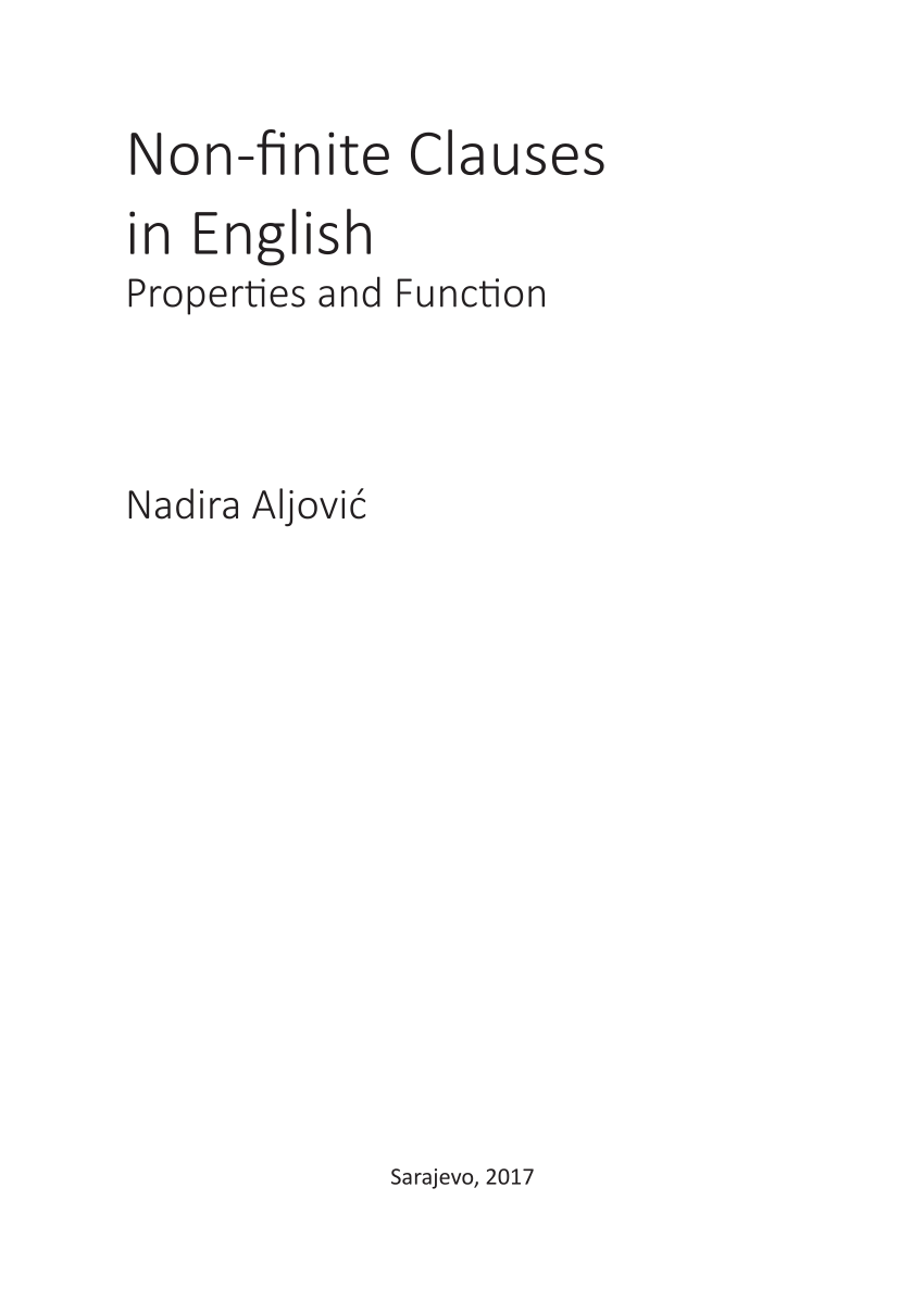 pdf non finite clauses in english properties and function