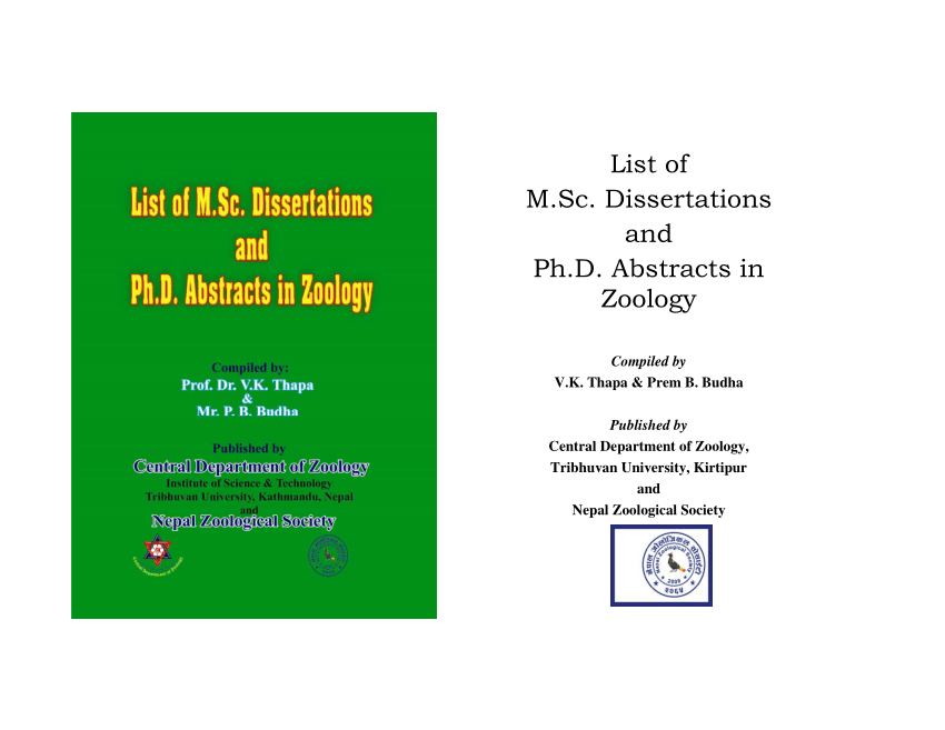 m.sc zoology dissertation pdf