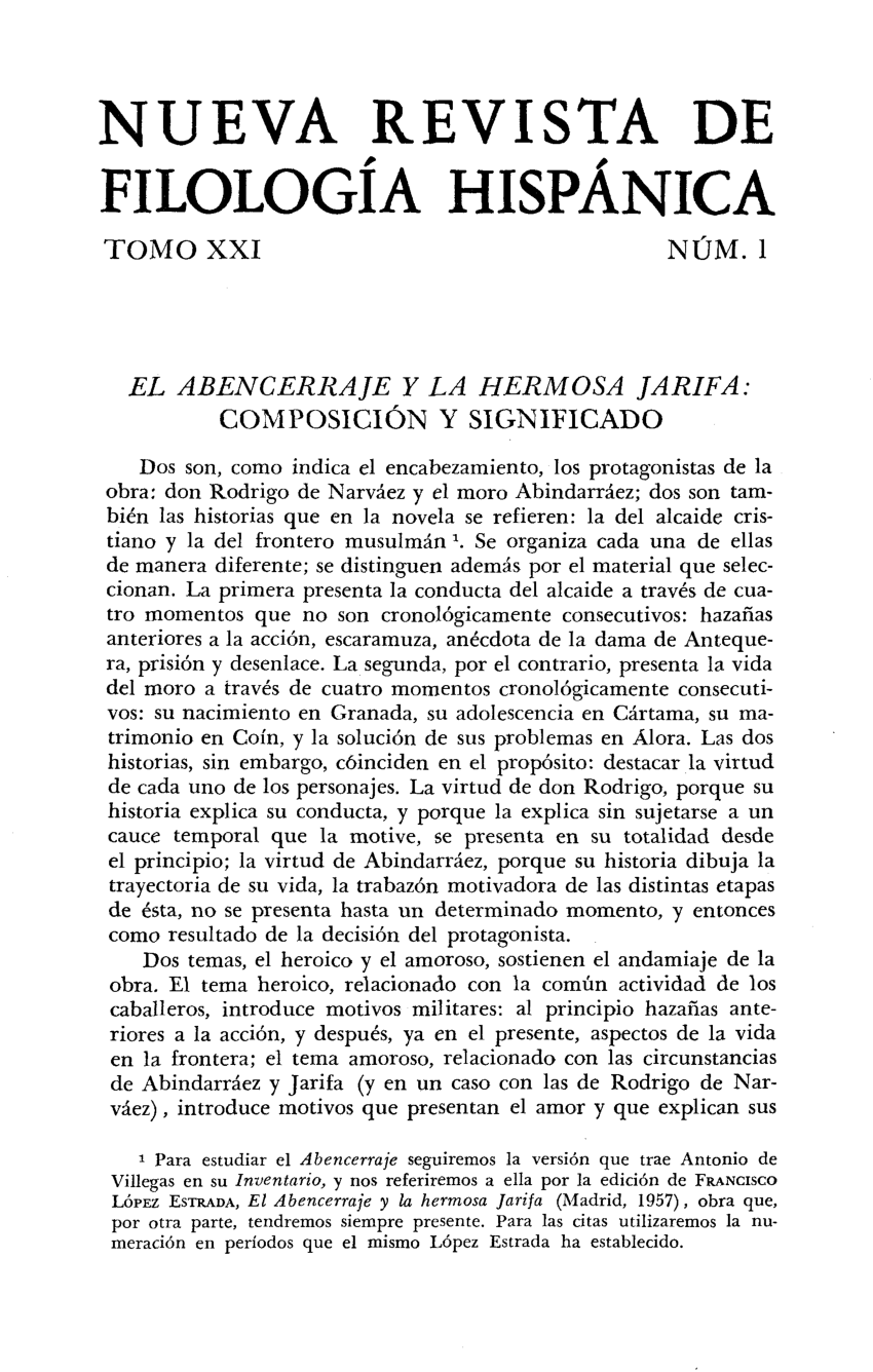 (PDF) "El Abencerraje y la hermosa Jarifa": composición y ...