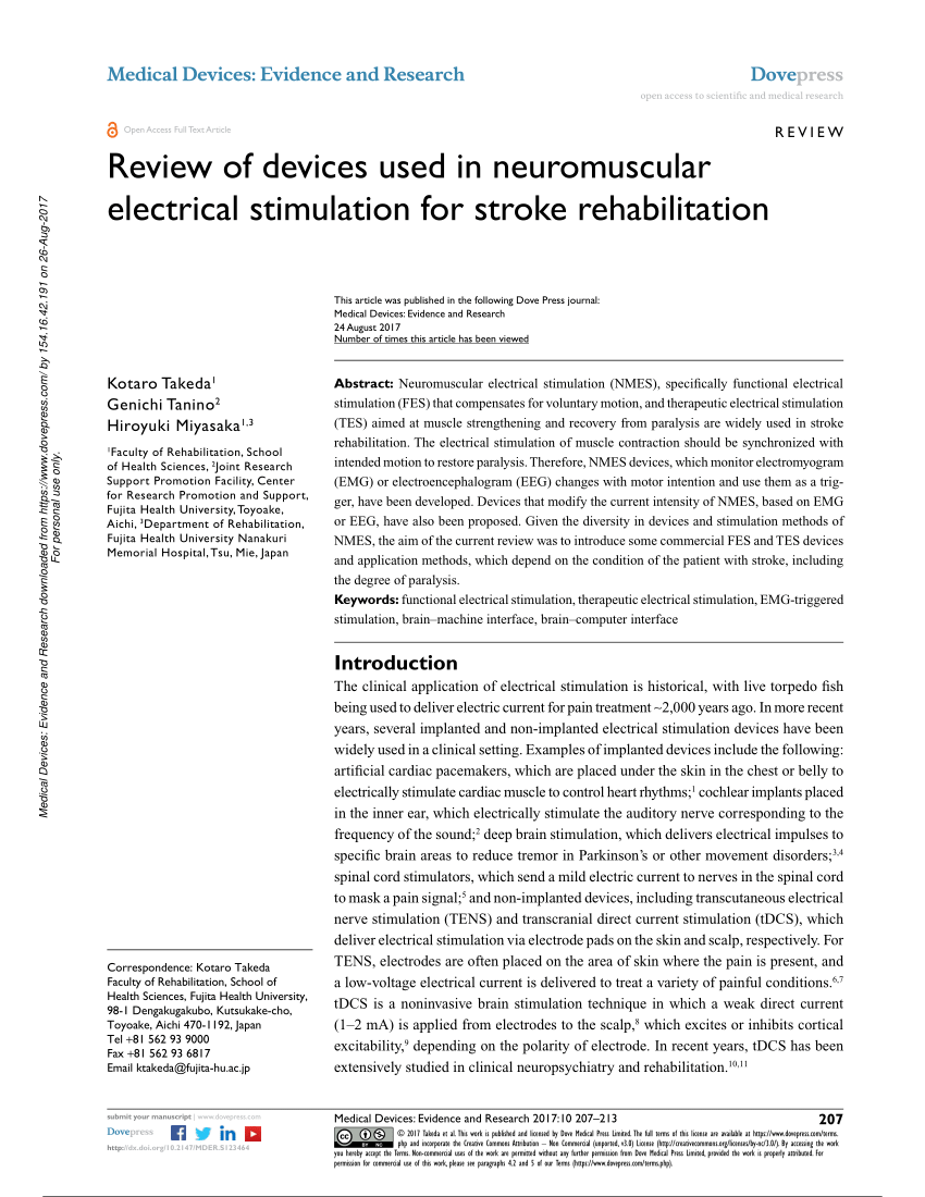 Review of devices used in neuromuscular electrical stimulation for str