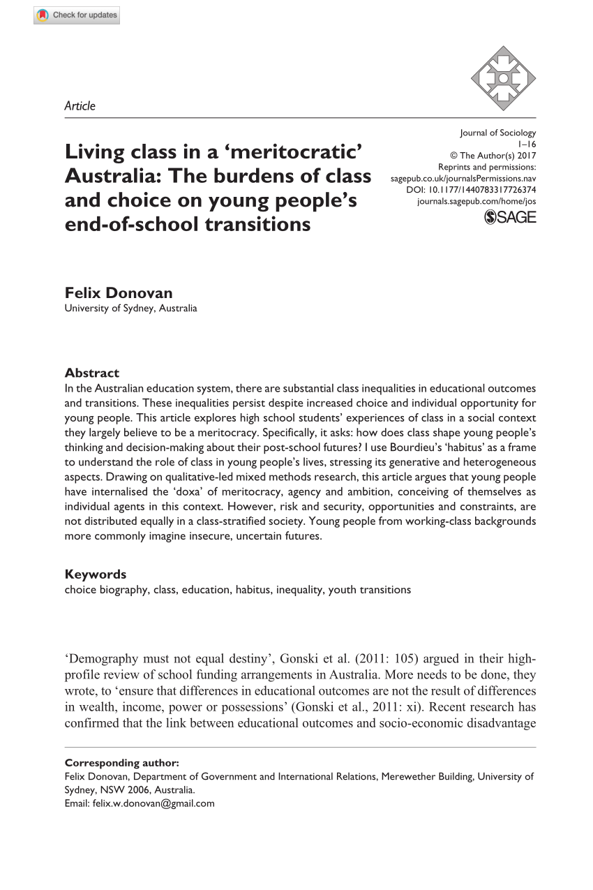 Full article: Michael Young's The Rise of the Meritocracy: A Philosophical  Critique