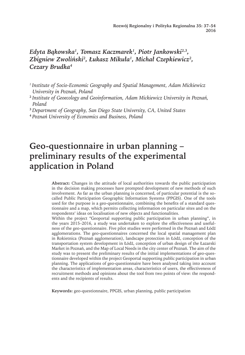 PDF) Geo-questionnaire in urban planning – preliminary results of Within Business Plan Questionnaire Template