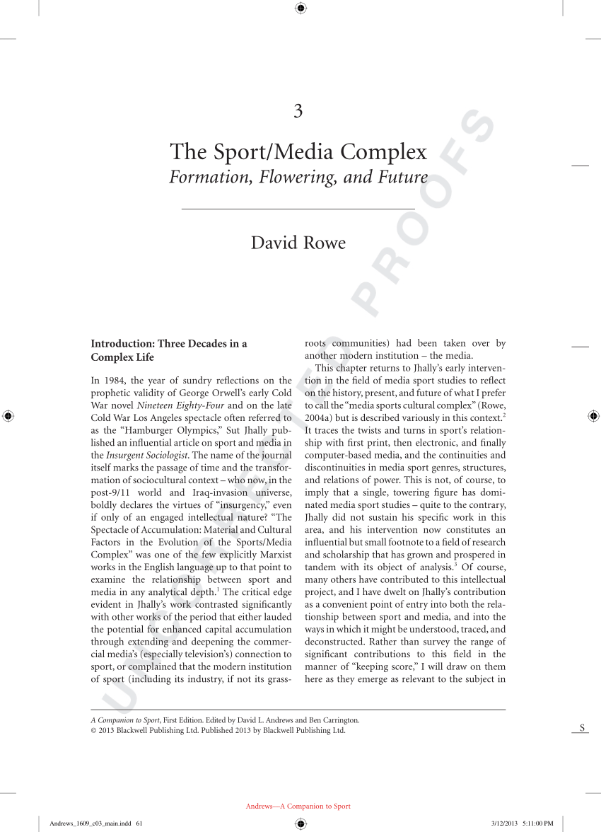 material Carrera Infrarrojo PDF) The Sport/Media Complex
