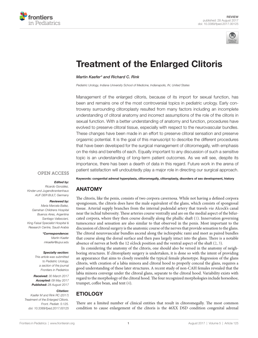 PDF) Treatment of the Enlarged Clitoris