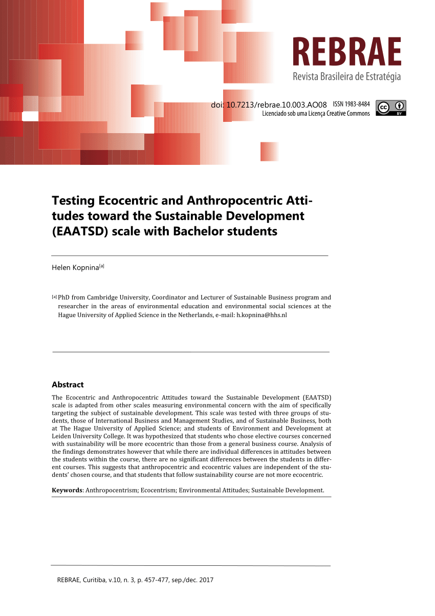 Pdf Testing Ecocentric And Anthropocentric Attitudes Toward The Sustainable Development Eaatsd Scale With Bachelor Students - senfie song roblox id