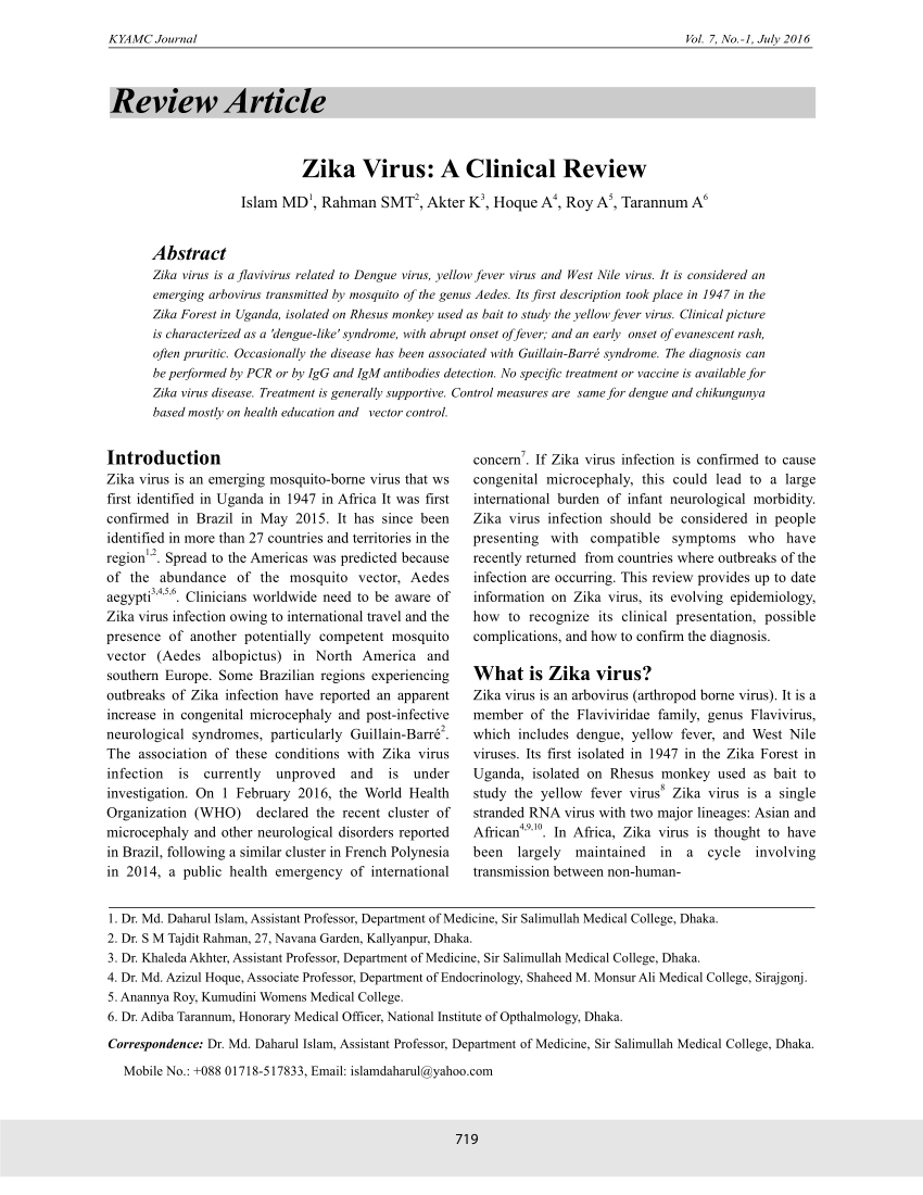 research paper on zika virus