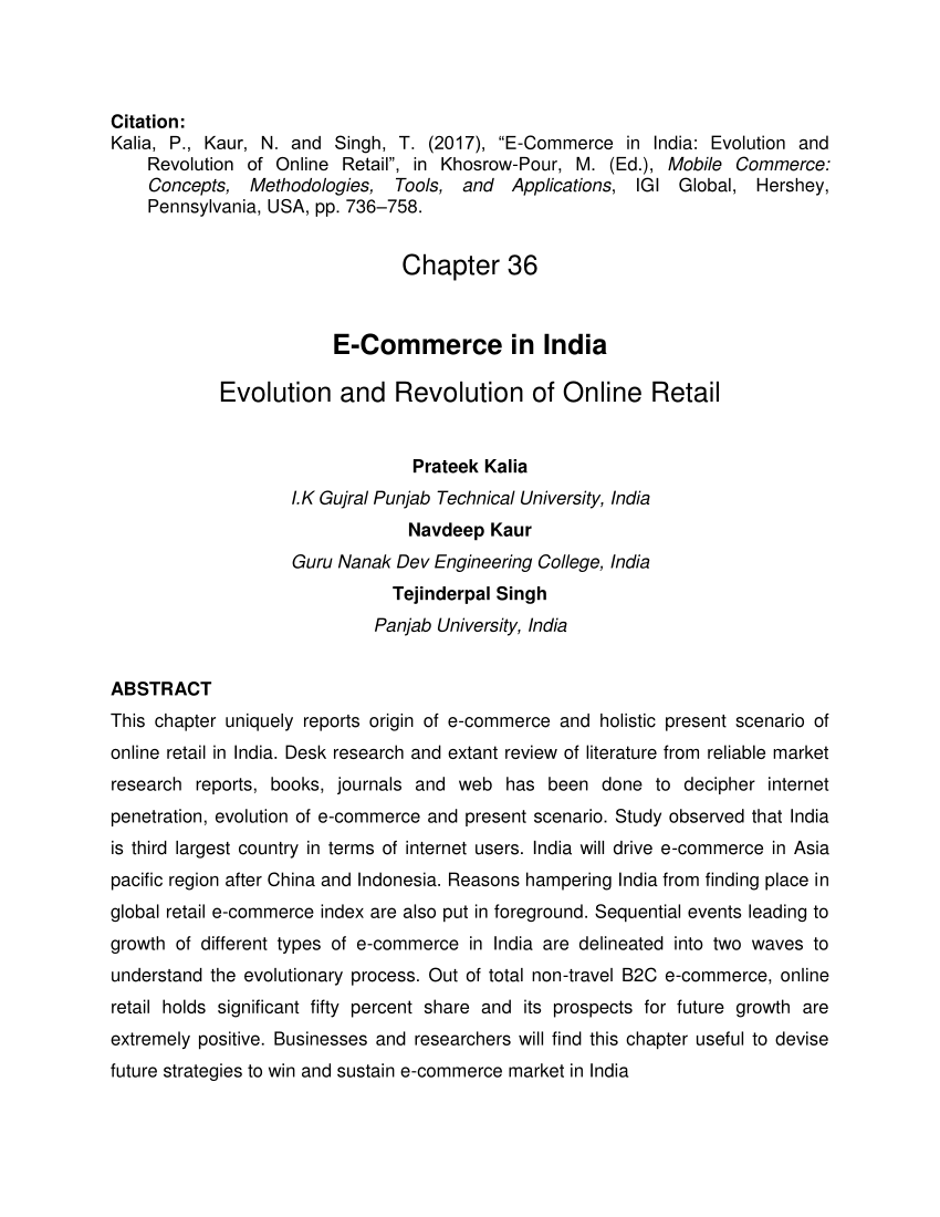 literature review on e commerce in india pdf