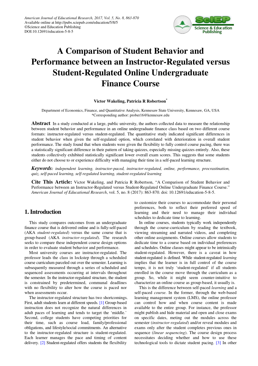 student behavior research paper