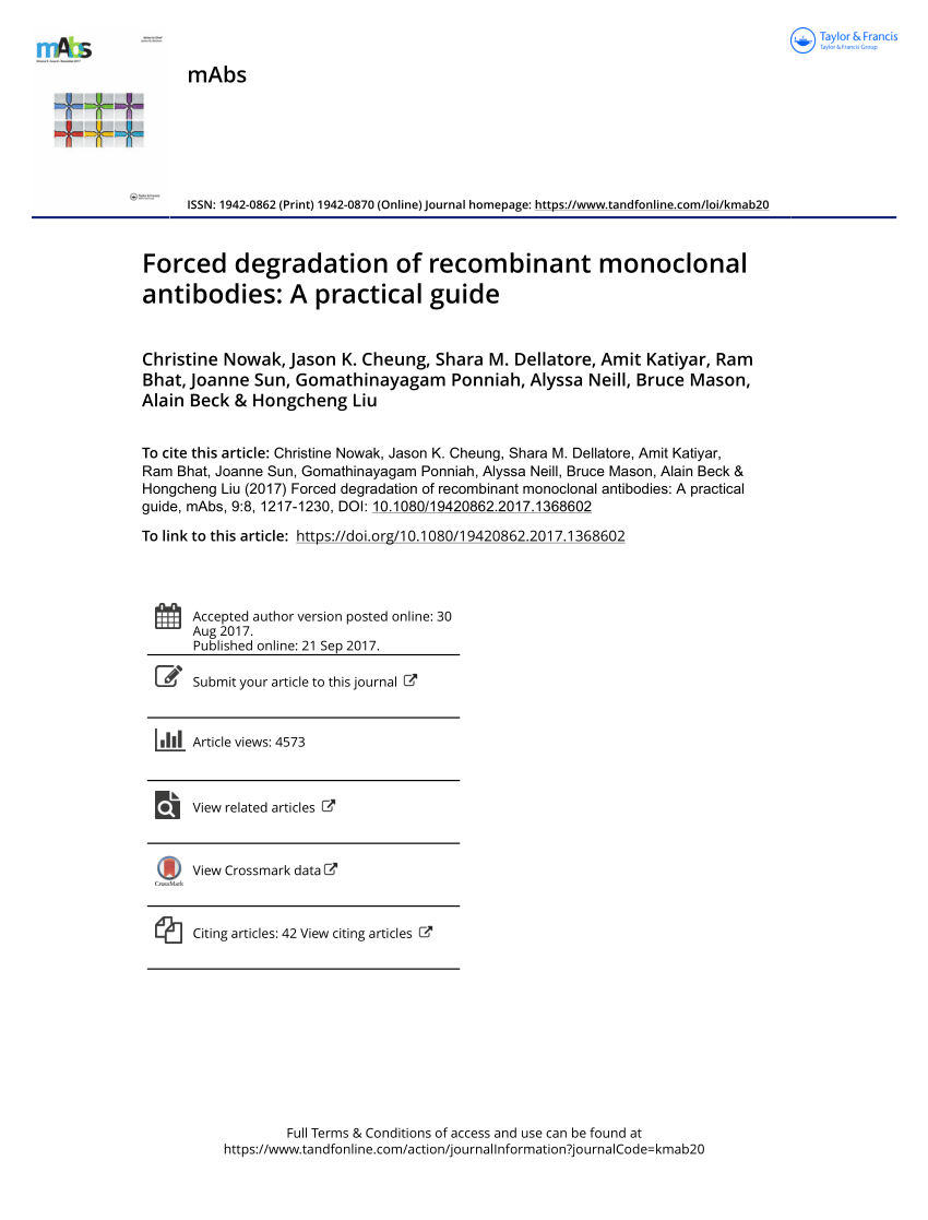 (PDF) Forced degradation of monoclonal antibodies A