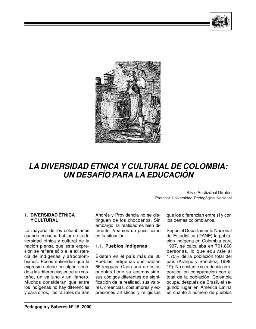 Pdf La Diversidad Etnica Y Cultural De Colombia Un Desafio Para