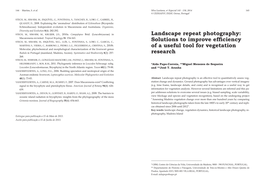 Pdf Landscape Repeat Photography Solutions To Improve Efficiency Of A Useful Tool For Vegetation Research