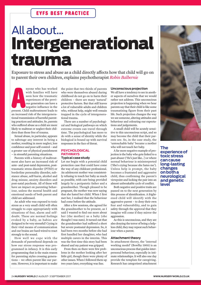 intergenerational trauma scholarly articles