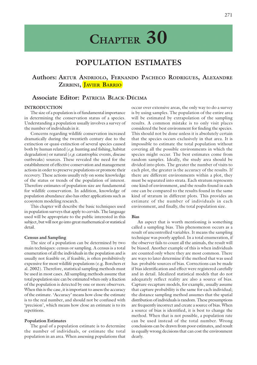 PDF) POPULATION ESTIMATES