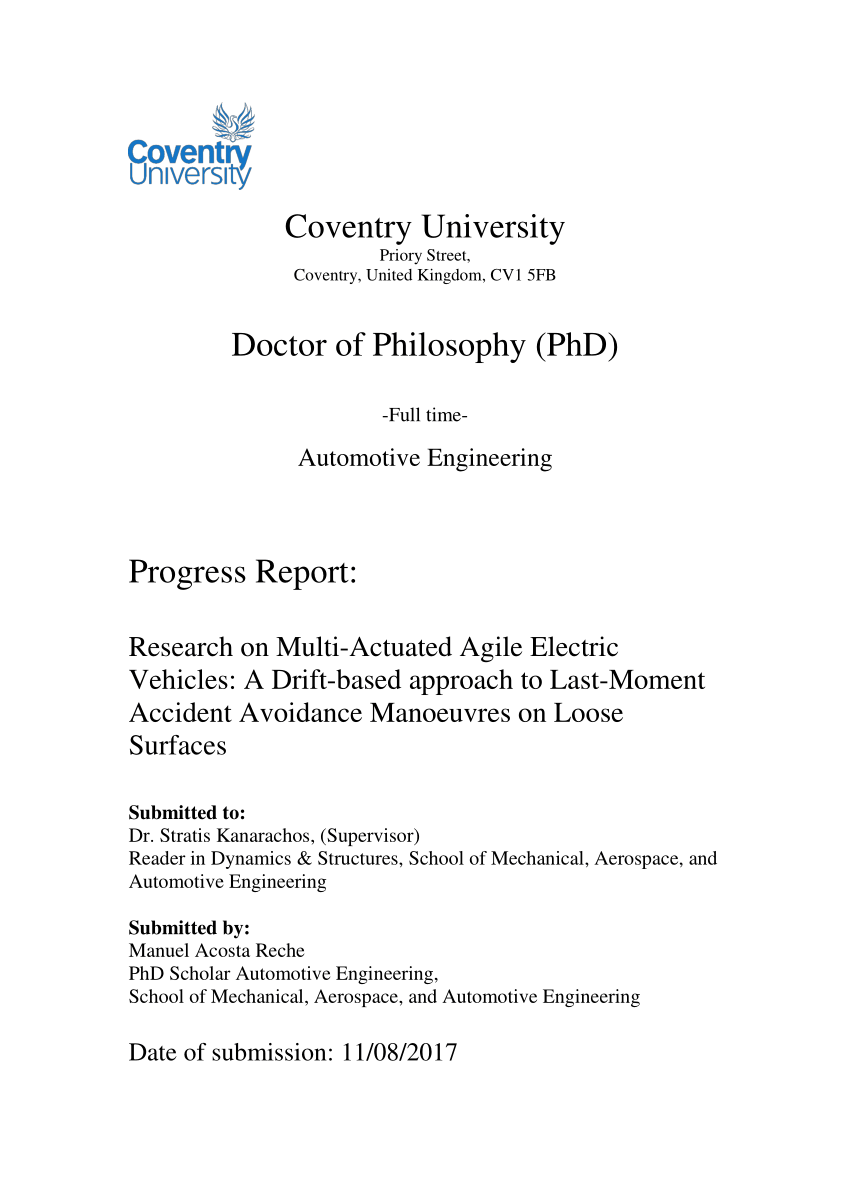 sample research progress report phd