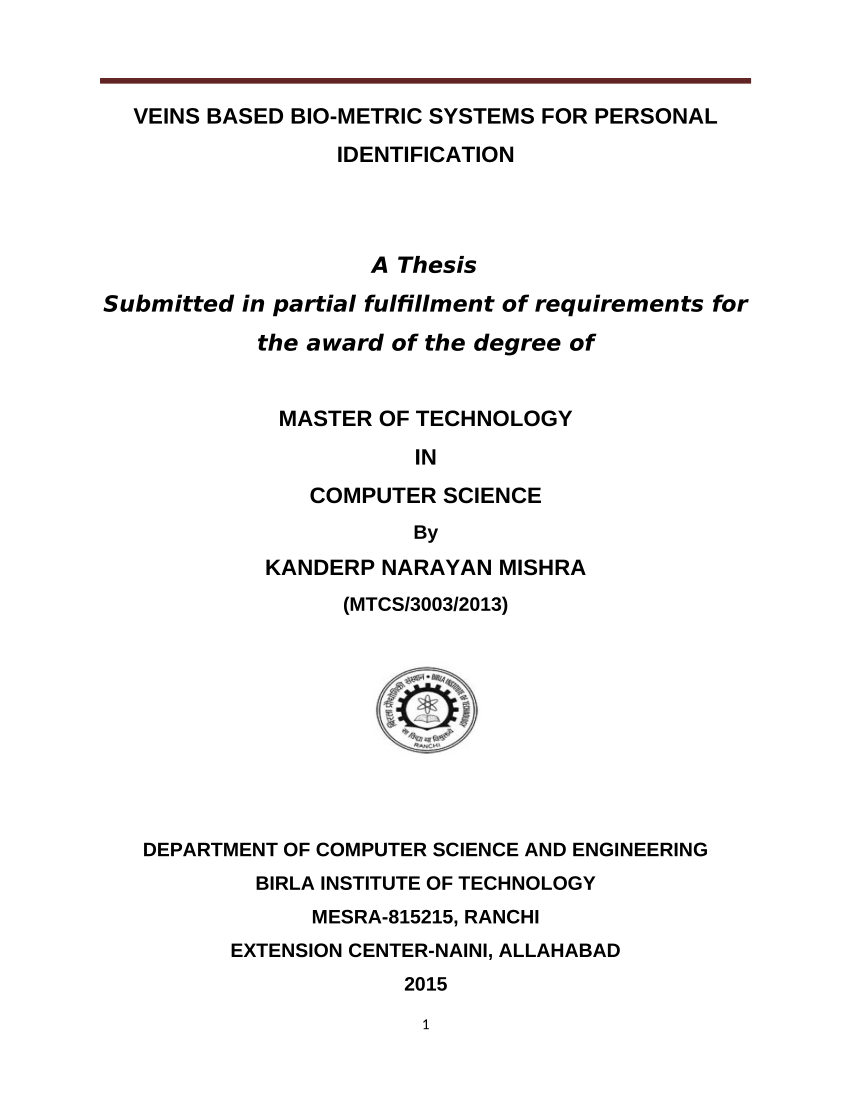 thesis for m tech computer science