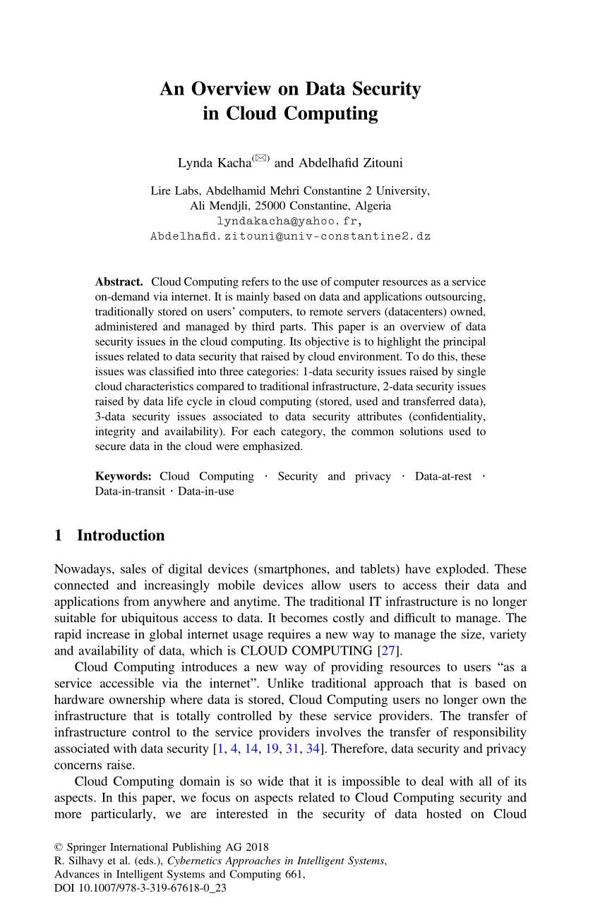 research paper on security in cloud computing