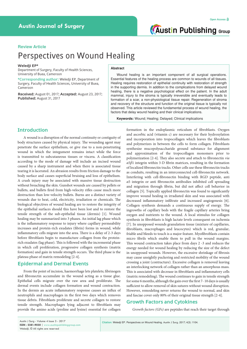 wound healing research articles pdf