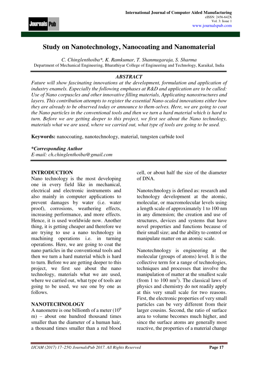 case study of nanotechnology pdf