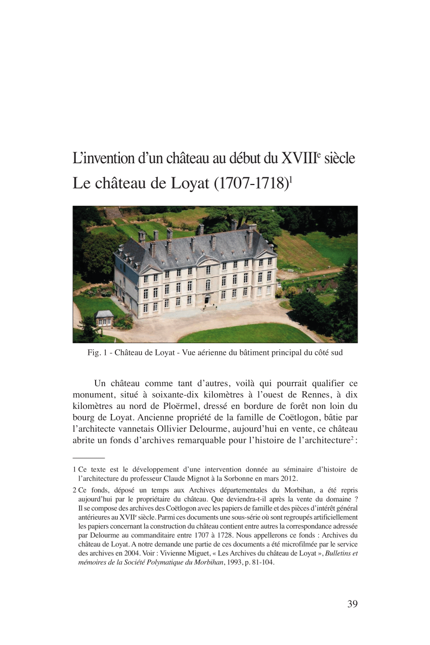 Pdf L Invention D Un Chateau Au Debut Du Xviiie Siecle