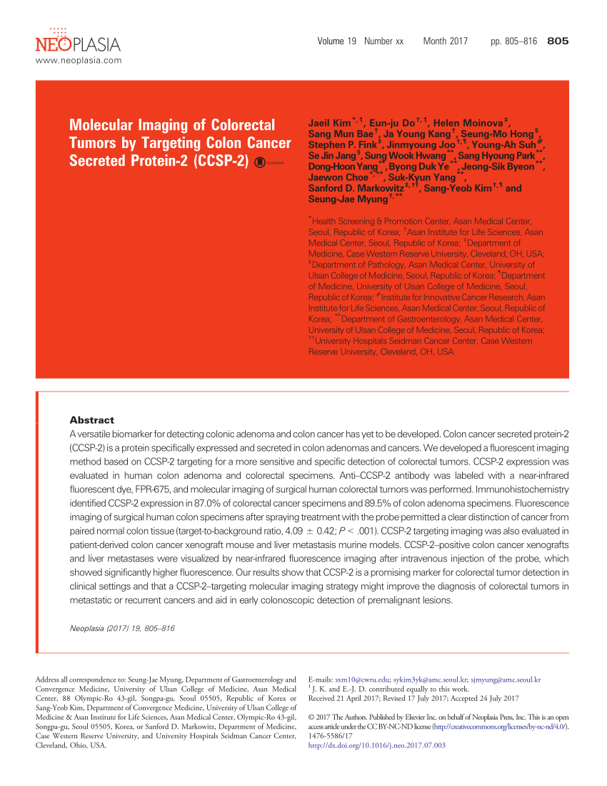 (PDF) Molecular Imaging of Colorectal Tumors by Targeting Colon Cancer Sns-Brigh10