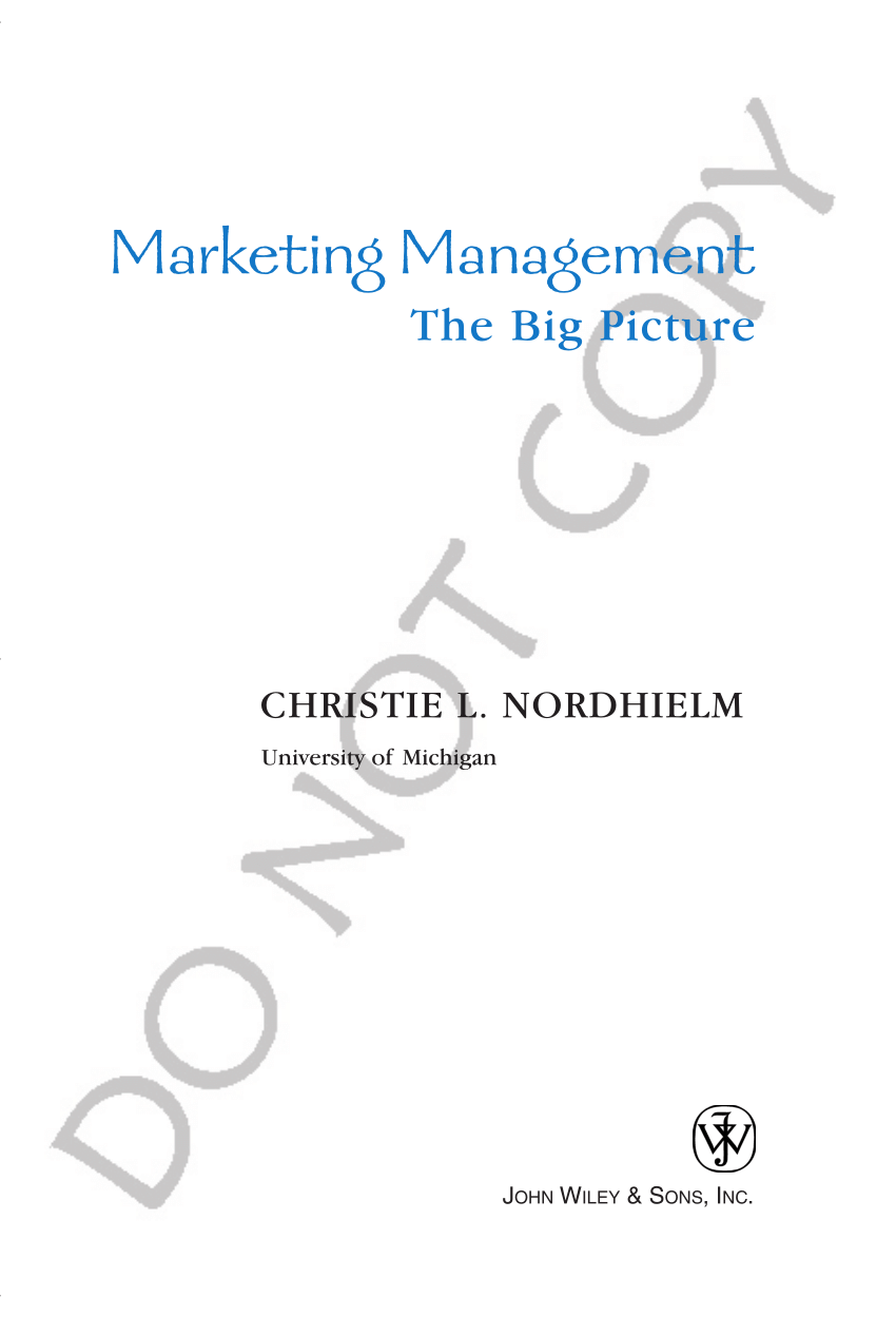 PDF) Marketing Management: The Big Picture