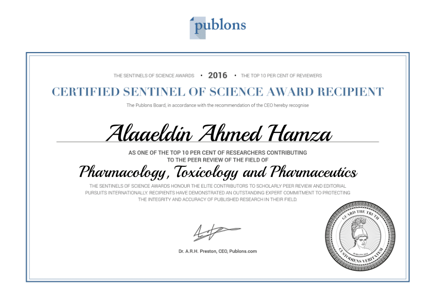 Pdf Certified Alaaeldin Ahmed Hamza Pharmacology Toxicology And Pharmaceutics