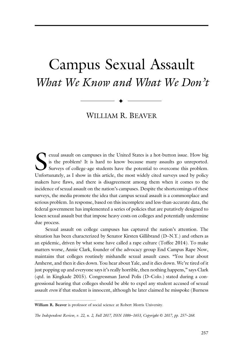 sexual assault on campus essay