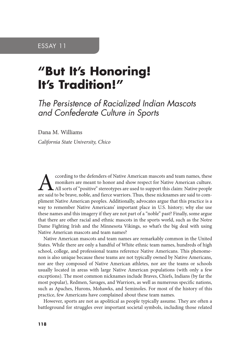 Essay On Non-Indian Mascots