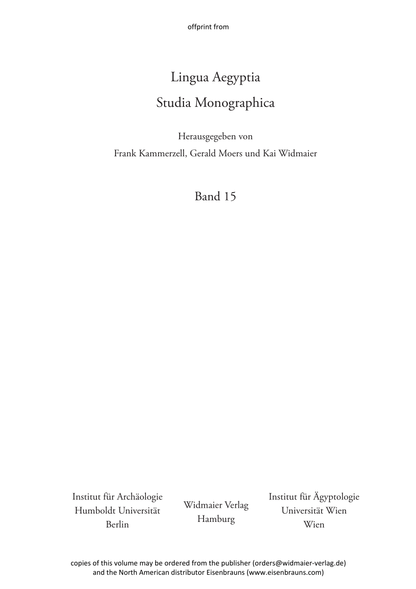 PDF) Noun Phrase Syntax and Definiteness Marking: A new explanation for the  morphology of Earlier Egyptian participles